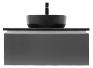 Koupelnová skříňka s kamennou krycí deskou a umyvadlem SAT Feel 80x30x46 cm antracit SATFEEL80ANTTKB