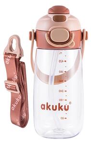Školní láhev s brčkem Akuku 480 ml mocha