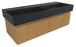 Koupelnová skříňka s umyvadlem SAT Evolution 118x30x44,5 cm dub medový mat SATEVO120DMU2B