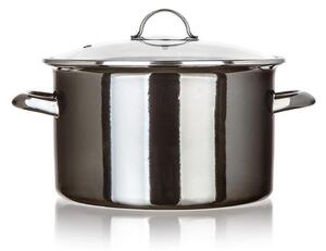 Smaltovaný hrnec s poklicí METALLIC Black 6 l
