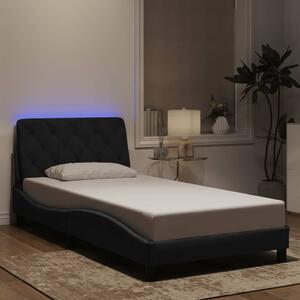 Rám postele s LED bez matrace černý 100 x 200 cm samet 3213839