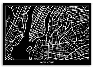 Obraz na plátně Mapa New Yorku - 60x40 cm