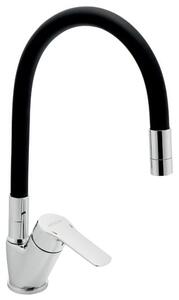 Dřezová baterie Novaservis Metalia 54 s otočným ramínkem černá/chrom 54014F,0C