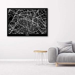 Obraz na plátně Mapa Paříže - 60x40 cm