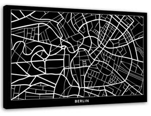Obraz na plátně Mapa města Berlín - 120x80 cm