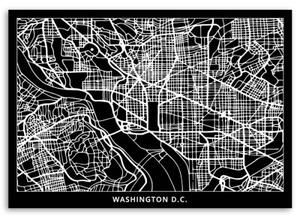Obraz na plátně Washington DC Mapa města - 60x40 cm