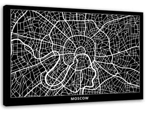 Obraz na plátně Mapa města Moskva - 90x60 cm