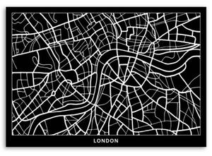 Obraz na plátně Mapa Londýn City - 60x40 cm