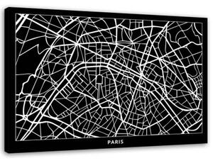 Obraz na plátně Mapa města Paříž - 120x80 cm