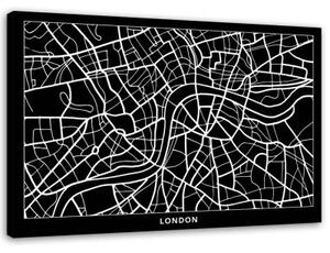 Obraz na plátně Mapa Londýn City - 120x80 cm