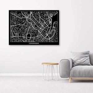 Obraz na plátně Mapa města Kodaň - 60x40 cm