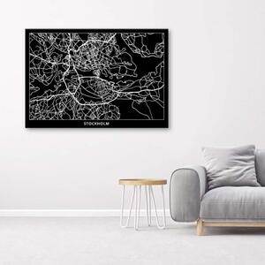 Obraz na plátně Mapa města Stockholm - 60x40 cm