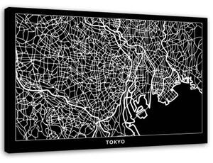 Obraz na plátně Mapa města Tokio - 90x60 cm