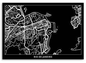 Obraz na plátně Mapa města Rio de Janeiro - 60x40 cm