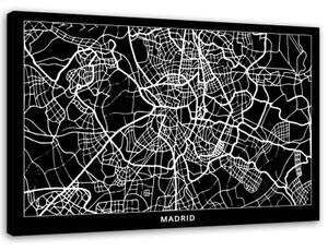 Obraz na plátně Mapa města Madrid - 90x60 cm
