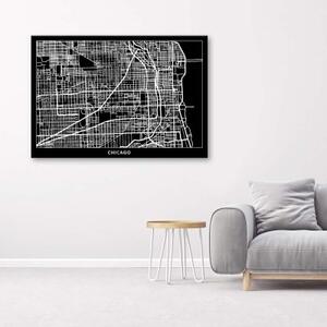 Obraz na plátně Mapa města Chicago - 60x40 cm