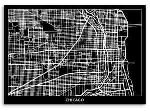 Obraz na plátně Mapa města Chicago - 60x40 cm