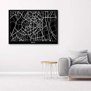 Obraz na plátně Dillí Mapa města - 60x40 cm