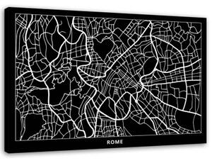 Obraz na plátně Mapa města Řím - 120x80 cm
