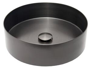 Umyvadlo na desku v barvě gun metal SAT Aurum 38x38 cm bez přepadu SATAUR3838BGM