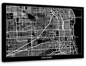 Obraz na plátně Mapa města Chicago - 100x70 cm