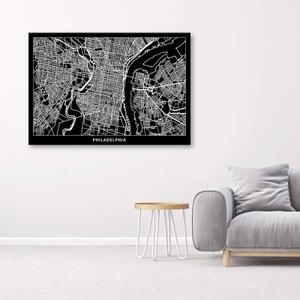 Obraz na plátně Mapa města Filadelfie - 60x40 cm