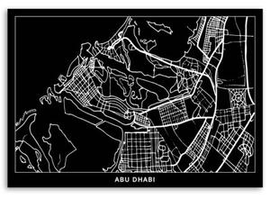 Obraz na plátně Abu Dhabi Mapa města - 60x40 cm