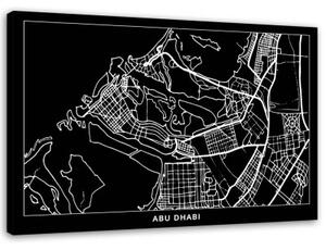Obraz na plátně Abu Dhabi Mapa města - 100x70 cm