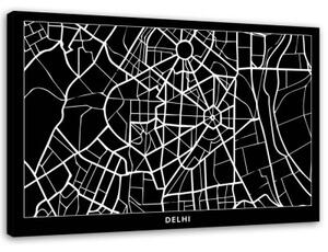 Obraz na plátně Dillí Mapa města - 60x40 cm