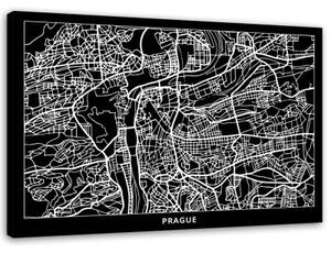 Obraz na plátně Mapa Prahy - 60x40 cm