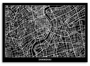 Obraz na plátně Mapa města Šanghaj - 60x40 cm