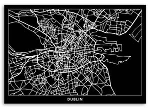 Obraz na plátně Mapa města Dublin - 60x40 cm