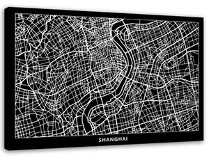 Obraz na plátně Mapa města Šanghaj - 90x60 cm