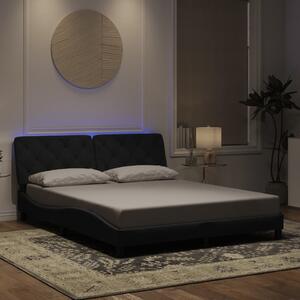 Rám postele s LED bez matrace černý 160 x 200 cm samet 3213863