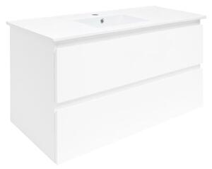 Koupelnová skříňka s umyvadlem SAT B-Way 99x50x45 cm bílá lesk BWAY2100WU4BI