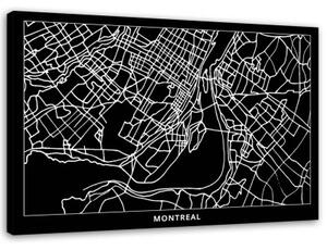 Obraz na plátně Mapa města Montreal - 120x80 cm
