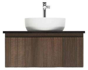Koupelnová skříňka s umyvadlem a baterií SAT Evolution 78x30x44,8 cm ořech mat SATEVO80NADBUB