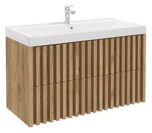 Koupelnová skříňka s umyvadlem SAT Delano 100x56x46 cm dub mat DELANO100ZDUM