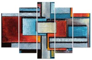 Obraz na plátně pětidílný Barva abstrakce - 100x70 cm