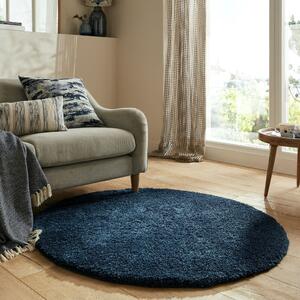 Tmavě modrý kulatý koberec ø 133 cm – Flair Rugs