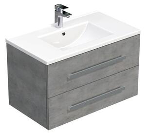 Koupelnová skříňka s umyvadlem SAT Cube Way 80x53x46 cm beton mat CUBE46802BEMOD