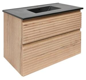 Koupelnová skříňka 2 zásuvková s umyvadlem Naturel Savona 78x53x44,8 cm dub Halifax mat SAVONA280DHC