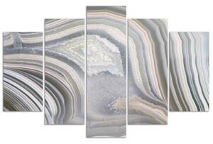 Obraz na plátně pětidílný Abstraktní šedá malba - 150x100 cm