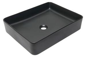 Umyvadlo na desku SAT Infinitio 50x40 cm černá mat bez přepadu SATINF5040BKM