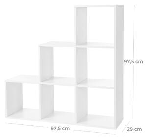 VASAGLE Knihovna - bílá - 97,5x29x97,5 cm