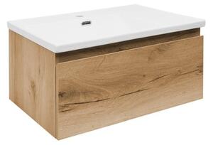 Koupelnová skříňka s umyvadlem SAT B-WAY 59x30x45 cm dub mat BWAY60OAKU1