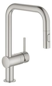 Dřezová baterie GROHE Minta s vytahovací sprškou, 2 proudy supersteel 32322DC2