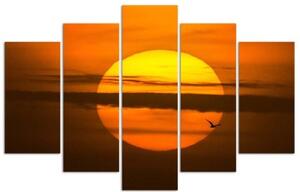 Obraz na plátně pětidílný Západ slunce - 150x100 cm