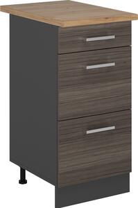 Spodní skříňka kuchyňské linky Vicco R-Line Ušlechtilá šedá 40 cm se zásuvkami, PD Dub, Model 53751