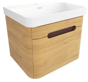 Koupelnová skříňka s umyvadlem SAT Fusion 57,5x43x45 cm dub medový mat SATFUSION60DMMW